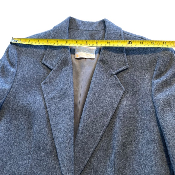 Vintage Pendleton Gray 100% Virgin Wool Blazer XS 6 USA Made Single Button 90s - Picture 7 of 12